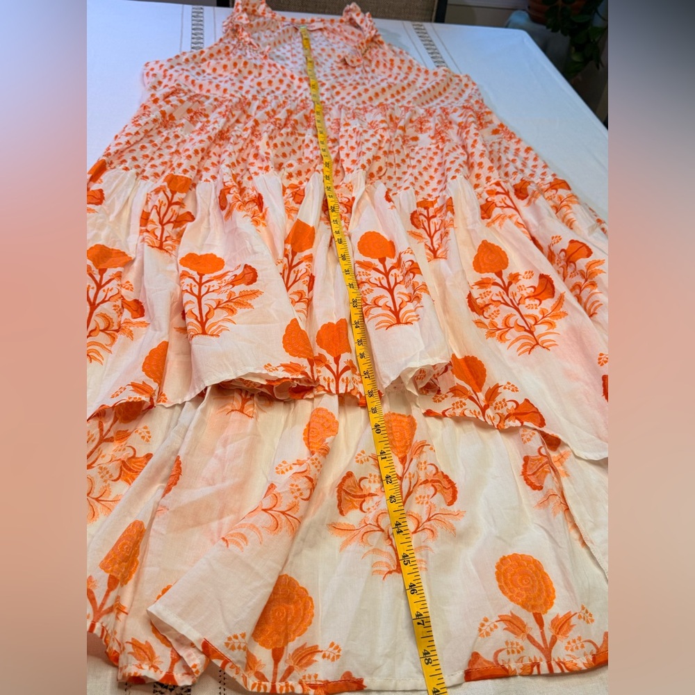 Ro's Garden Sasha Dress orange Pomme Floral size large - Picture 9 of 11